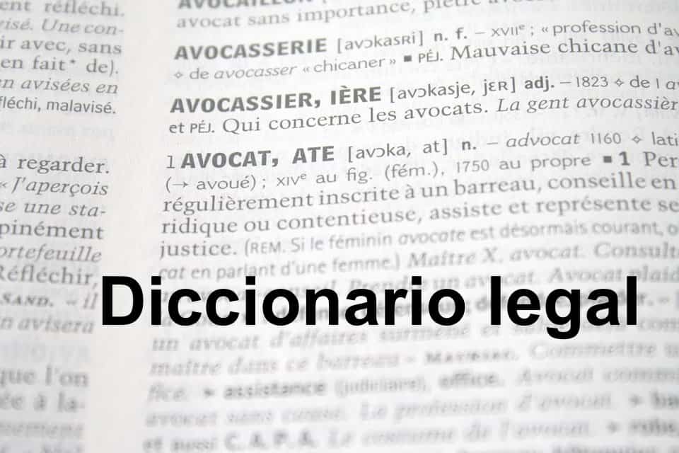 Diccionario legal de Oscáriz Abogados. Página de un diccionario