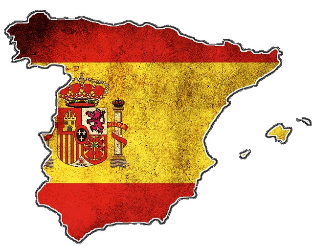 Formas de testar en España. Mapa con la bandera